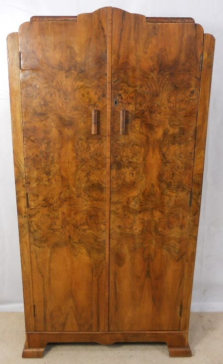 Deco Small Walnut Two Door Wardrobe
