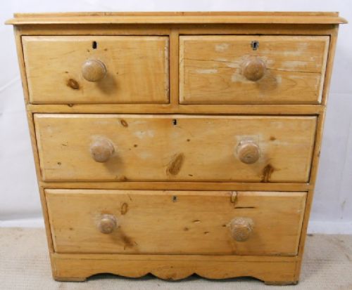 Victorian Small Stripped Pine Chest of Drawers