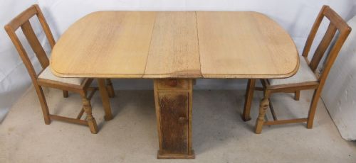 fig 1. Light Oak Dropleaf Dining Table & Matching Chairs