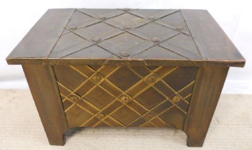 Large Brass Lidded Coal Box