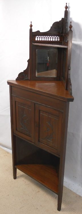 fig 1. Edwardian Mahogany Corner Display Cabinet