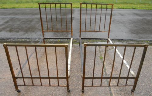 fig 1. Pair Metal Brass Finished Single Bedsteads