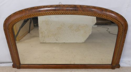 Victorian Inlaid Walnut Overmantel Mirror