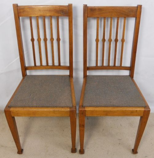 Pair Edwardian Highback Mahogany Dining Chairs