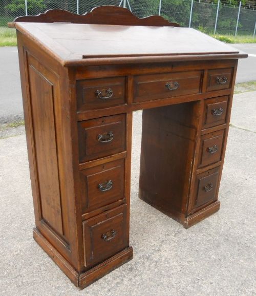 fig 1. Edwardian Mahogany Kneehole Pedestal Clerks Desk