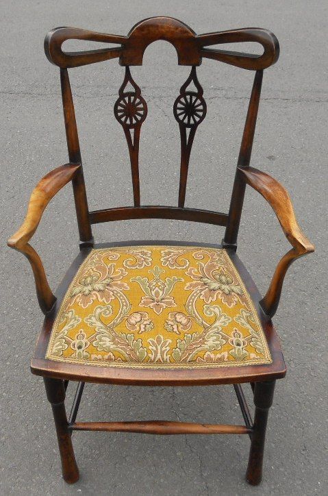 Edwardian Beech Salon Armchair