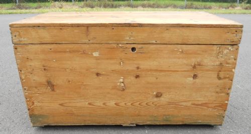 Victorian Stripped Pine Blanket Box