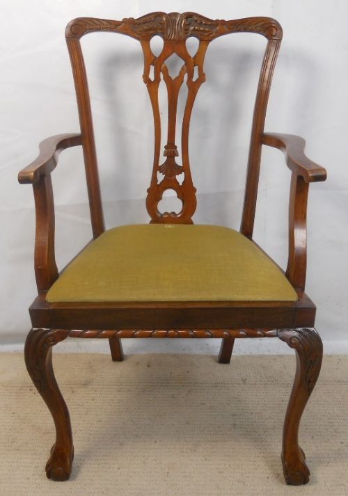 Georgian Style Walnut Carver Desk Armchair