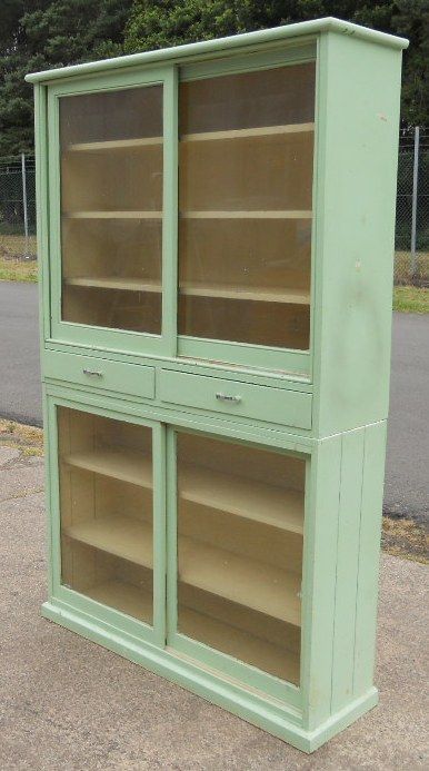 fig 1. Painted Kitchen Dresser Cabinet Storage Shelves