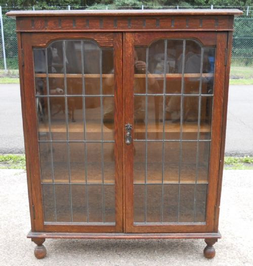 Solid Oak Bookcase Cabinet