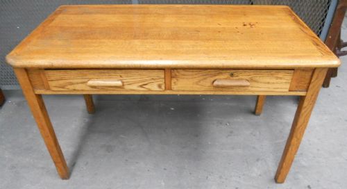 Light Oak Two Drawer Writing Table