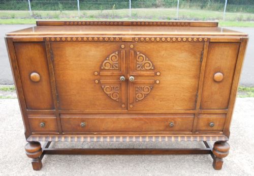 fig 1. Golden Oak Carved Sideboard Base