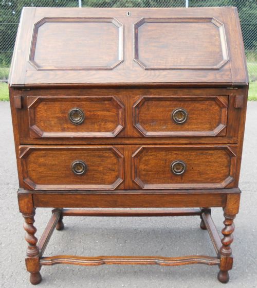 Jacobean Style Oak Writing Bureau