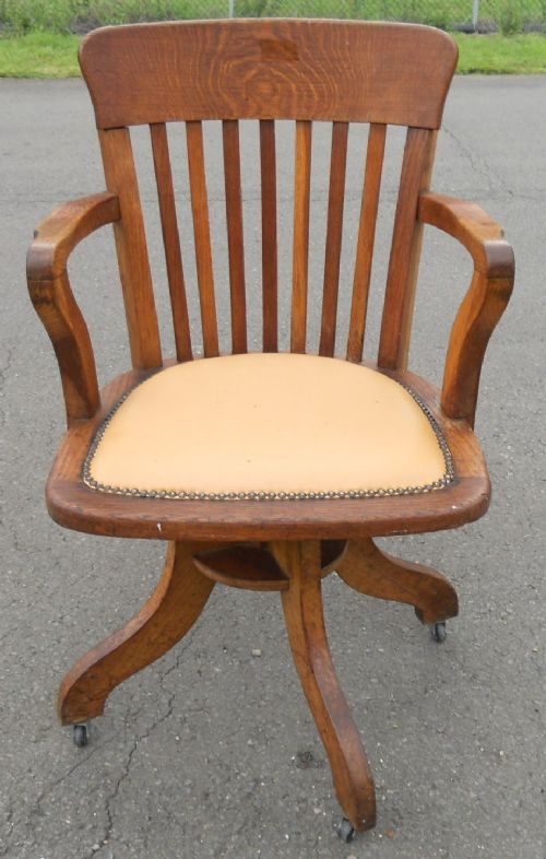 Oak Swivel Office Armchair