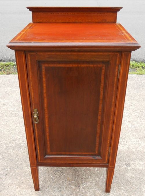Edwardian Inlaid Mahogany Bedside Cabinet