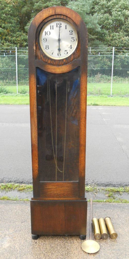 DECO OAK CHIMING LONGCASE CLOCK - ADDITIONAL PHOTO 6