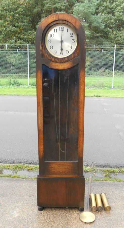 DECO OAK CHIMING LONGCASE CLOCK - ADDITIONAL PHOTO 7