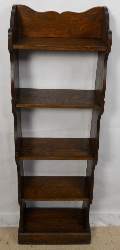 Edwardian Oak Narrow Standing Bookshelves