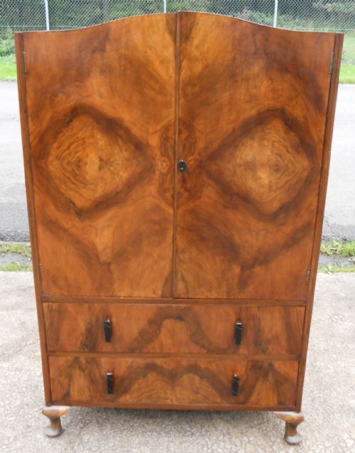 Deco Walnut Tallboy Chest