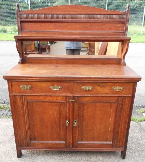 Edwardian Oak Chiffonier Sideboard