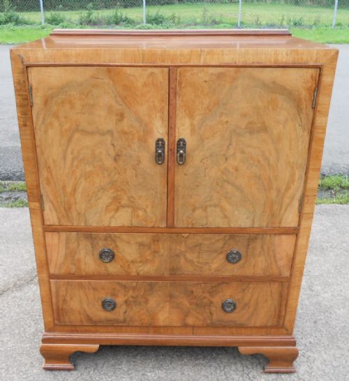 Deco Walnut Tallboy Chest