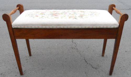 Edwardian Mahogany Duet Piano Stool