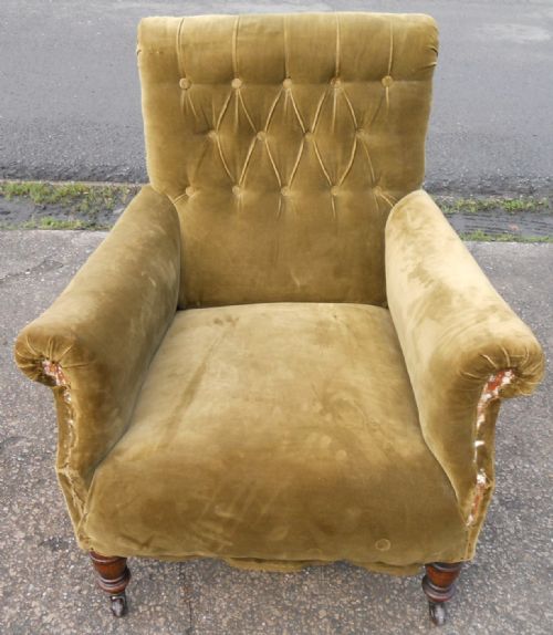 Victorian Fireside Armchair for Re-upholstery