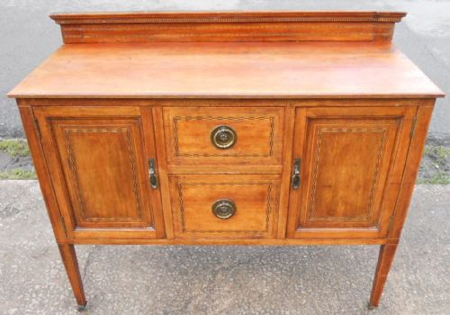 Edwardian Inlaid Mahogany Sideboard Cupboard Base
