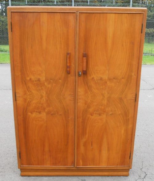 Deco Walnut Small Two Door Hanging Wardrobe