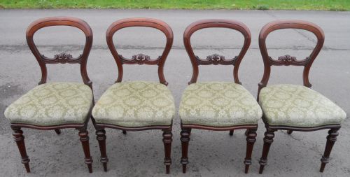 Set of Four Mahogany Balloon Back Dining Chairs