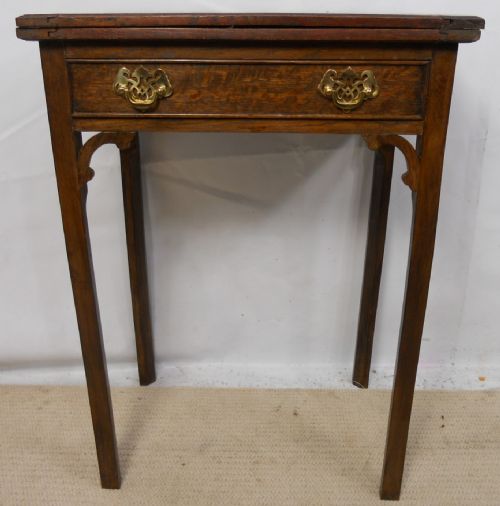 Small Oak Foldover Card Table