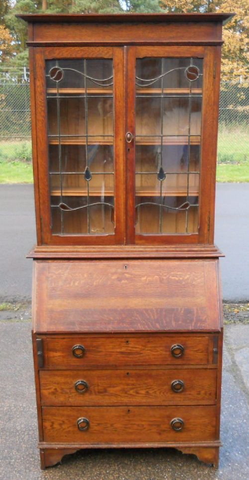 Bureau Bookcase, Oak Edwardian Period