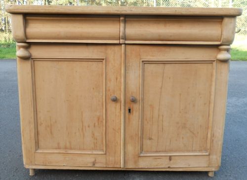 Victorian Stripped Pine Chiffonier Sideboard Base