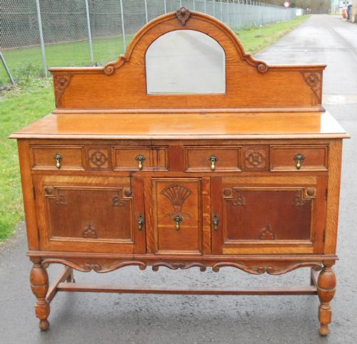 Oak Mirror Back Sideboard