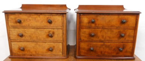 Pair Victorian Mahogany Small Chest of Drawers