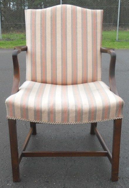 Georgian Style Mahogany Library Armchair