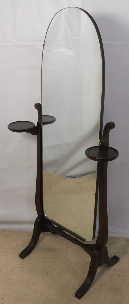 Deco Oak Frame Cheval Mirror