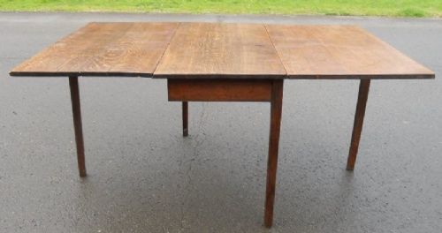 Georgian Oak Dropleaf Dining Table to Seat Six