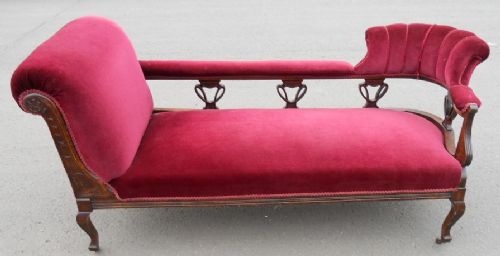 Edwardian Upholstered Double Ended Settee Couch