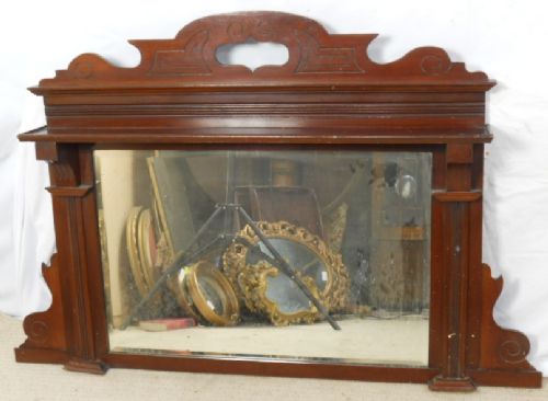 Edwardian Mahogany Overmantel Mirror