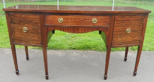 Large Georgian Style Mahogany Bowfront Six Leg Sideboard