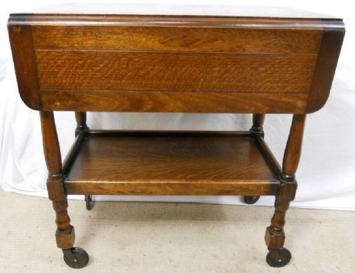 Oak Two Tier Dropleaf Tea Trolley