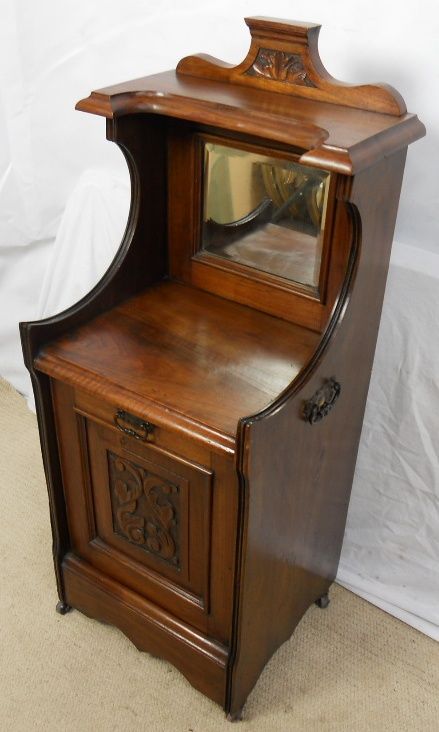 Edwardian Carved Mahogany Coal Box Purdonium