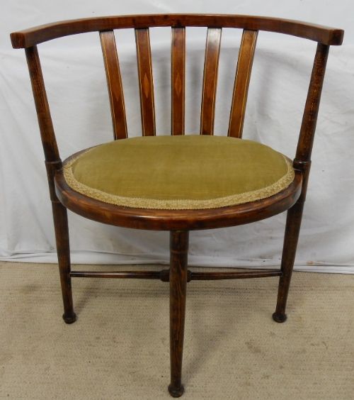 Edwardian Inlaid Tub Armchair