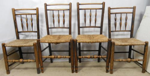 Four Elm Spindleback Rush Seat Chairs