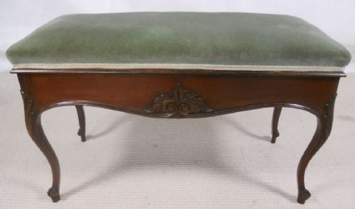Edwardian Upholstered Seat Duet Piano Stool