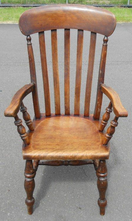 Victorian Elm Lathback Kitchen Armchair