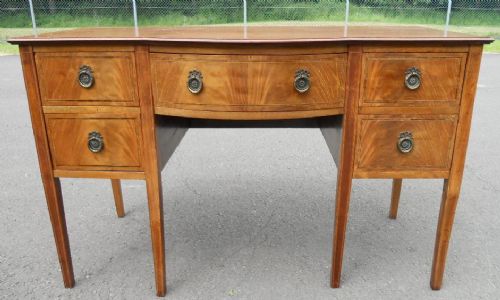 Edwardian Inlaid Mahogany Kneehole Writing Desk
