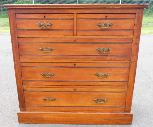 Victorian Satin Walnut Chest of Drawers