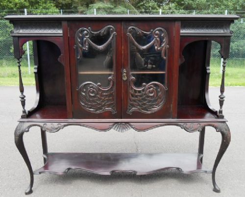 Edwardian Mahogany Display Cabinet Sideboard